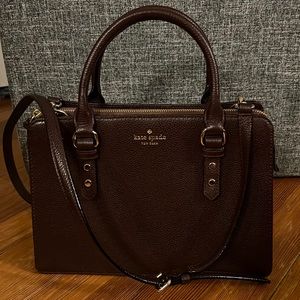 Kate Spade Plum-Color Satchel Handbag with removable shoulder strap